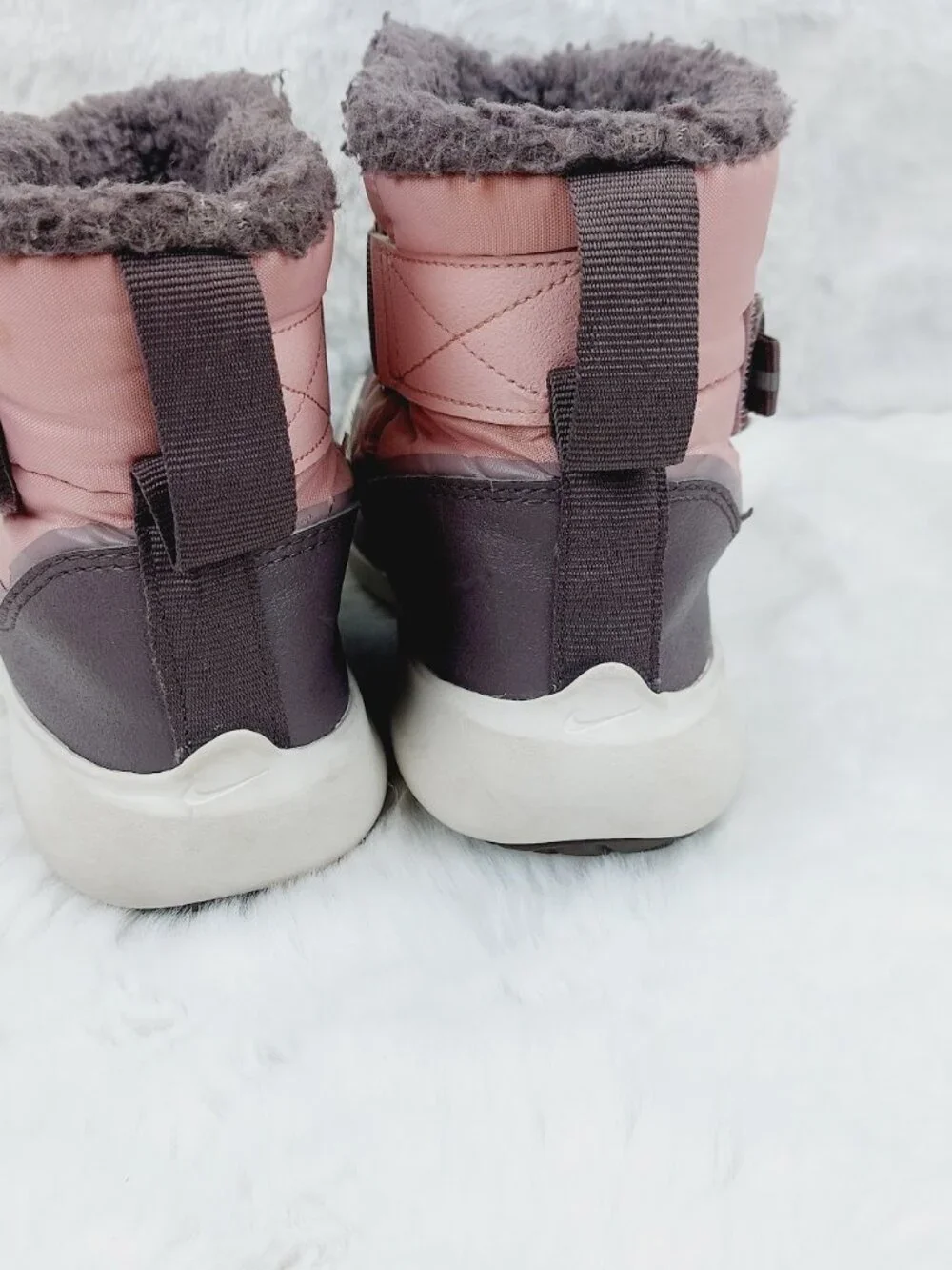 Nike Youth Girls' Pink Glaze Flex Advance Faux Fur Snow Winter Boots Size 2Y